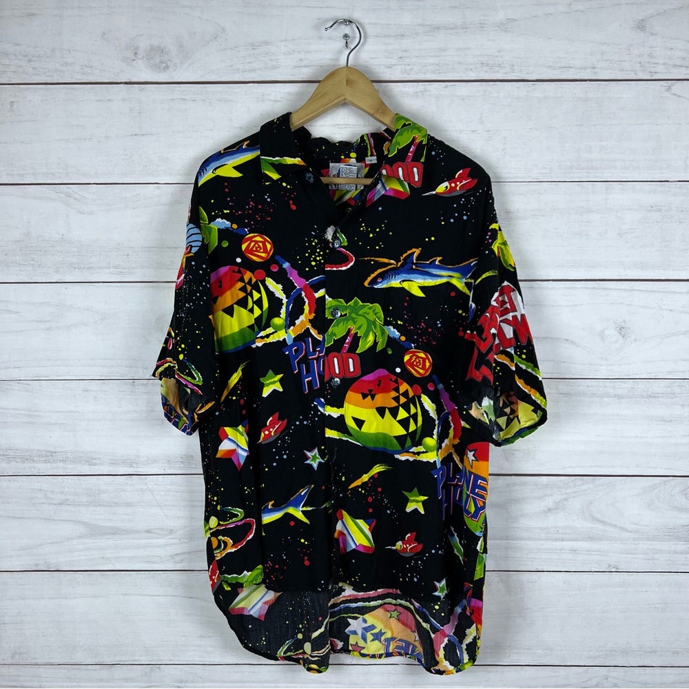 Vintage 1990s Planet Hollywood Hawaiian Shirt XL